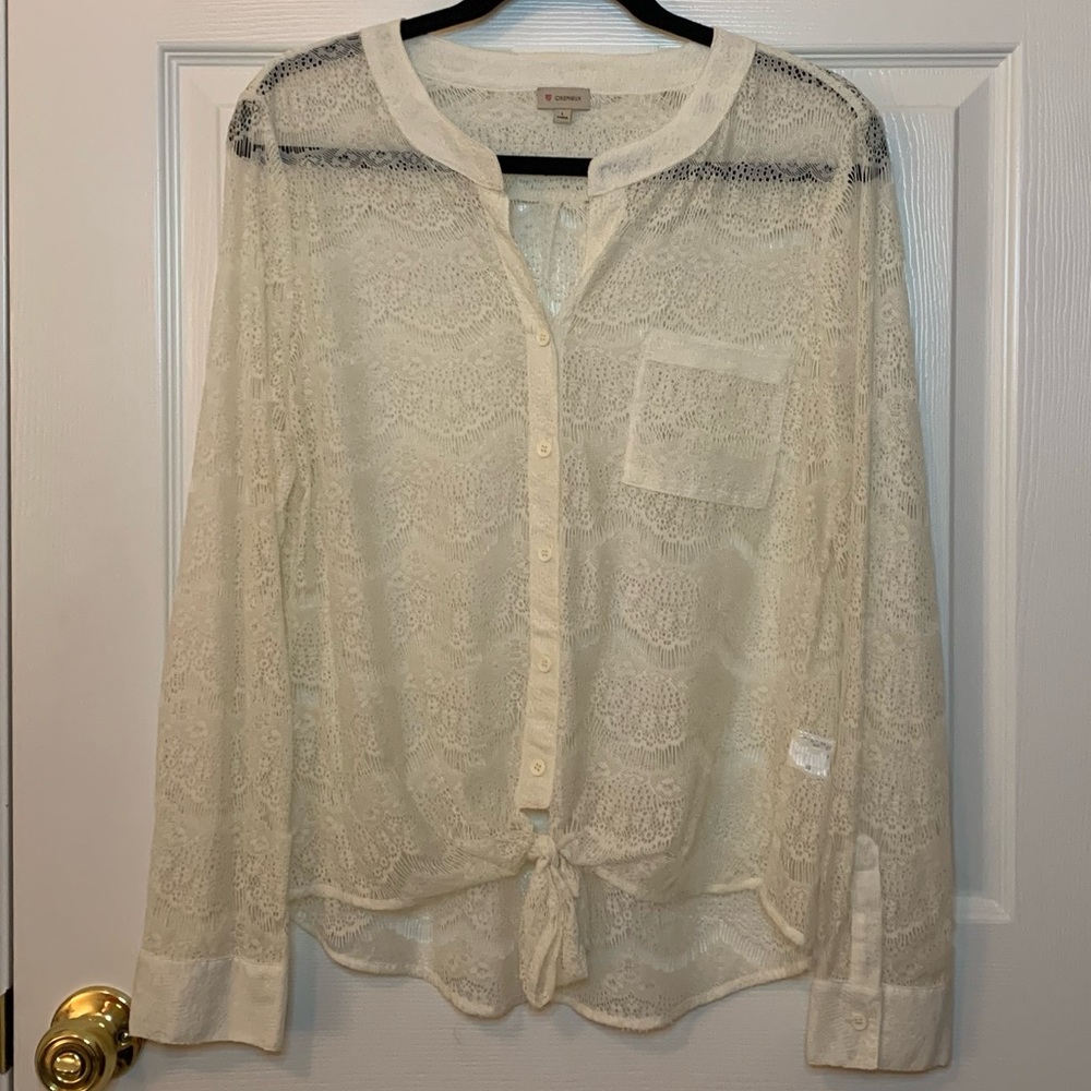 Cremieux - Lace Button Down Top - Women’s Large